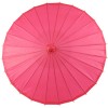 Chinese Paper and Bamboo Parasol with Elegant Handle - Fuchsia Pink