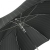 Luxury Gents Black Pinstripe Pasotti Umbrella with Art Deco Bone Crook