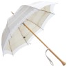 Antoinette - UVP Beige French Embroidered Lace Parasol with Milano Handle by Pierre Vaux