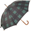 Tartan Walking Length Umbrella - Green/Navy (as Black Watch)