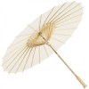 Chinese Paper and Bamboo Parasol with Elegant Handle - Ivory