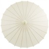 Chinese Paper and Bamboo Parasol with Elegant Handle - Ivory