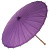 Chinese Paper and Bamboo Parasol with Elegant Handle - Purple