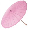 Chinese Paper and Bamboo Parasol with Elegant Handle - Bambina Pink