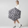 Fulton Miniflat Lightweight Folding Umbrella - Black & White Floral