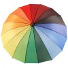 Rainbow Umbrella with Wooden Crook Handle by Falcone