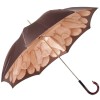 Dahlia Mocha Double Canopy - Luxury Ladies Umbrella by Pasotti