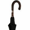 Luxury Gents Black Umbrella with One-Piece Tiger Hickory Handle & Shaft by Pasotti