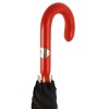 Luxury Gents Navy & Red Spot Umbrella with Red Leather Handle by Pasotti