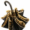 Glamour Black Tiger Golden Studs Luxury Double Canopy Umbrella by Pasotti