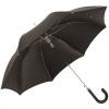 Luxury Gents Black Umbrella with Black Leather Handle by Pasotti