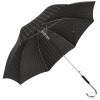 Luxury Gents Black Pinstripe Umbrella with Chrome Handle by Pasotti