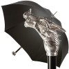 Luxury Gents Umbrella with Chrome Dragon's Head Handle by Pasotti