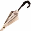 Glamour Ivory Luxury Double Canopy Umbrella with Black Leather Handle by Pasotti