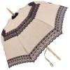 Mathilde - UVP Beige Parasol with Navy Lace Bands by Pierre Vaux