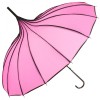 Boutique Ribbed Pagoda Umbrella by Soake - Pink