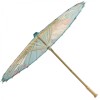 Premium Chinese Nylon Silk Bamboo Parasol - Crane & Peonies