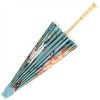 Premium Chinese Nylon Silk Bamboo Parasol - Crane & Peonies