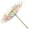 Premium Chinese Nylon Silk Bamboo Parasol - White Cherry Blossom
