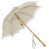 Eleonore - UVP Beige Parasol with Ivory Curl Lace Edge by Pierre Vaux
