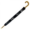 Music Notes Walking Length Umbrella - Black