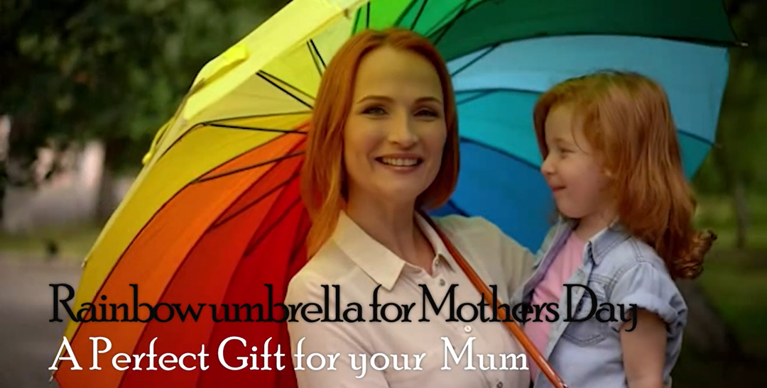Colourful Rainbow Umbrellas for Mother's Day