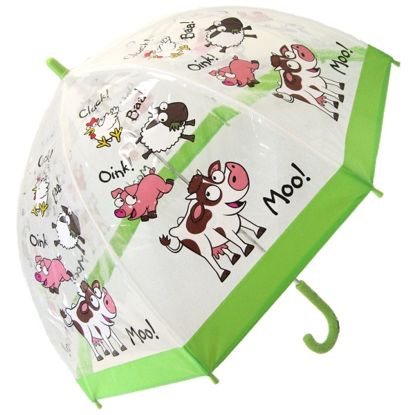 Bugzz PVC Dome Umbrella for Children - Farmyard