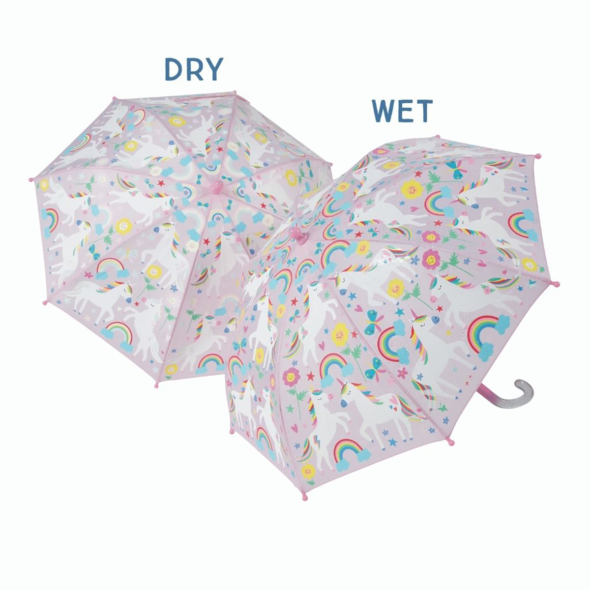 Colour Changing Childrens Umbrella - Rainbows & Unicorns