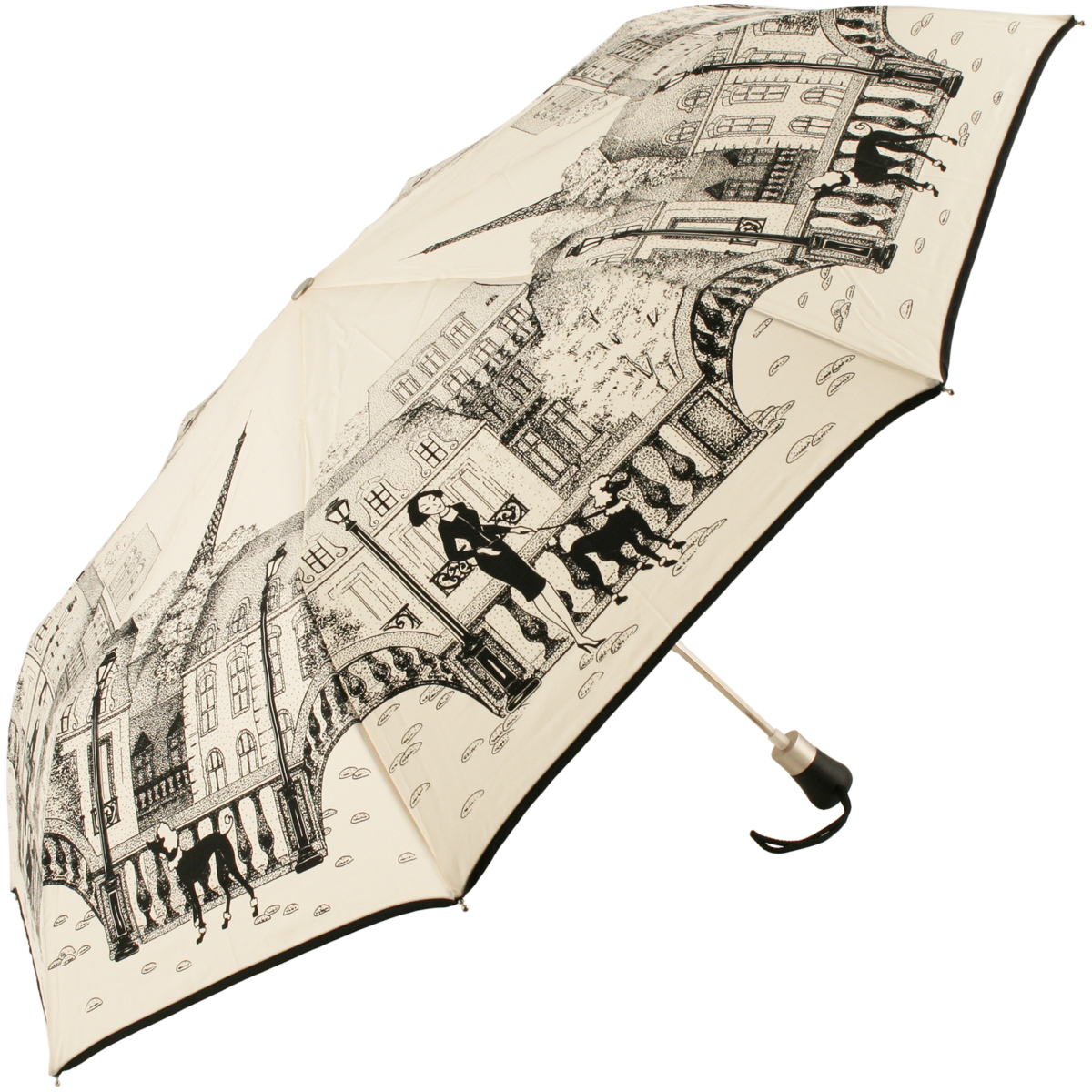 Parisienne Poodle Auto Opening Folding Umbrella by Guy de Jean Parisienne Poodle Auto Opening Folding Umbrella by Guy de Jean