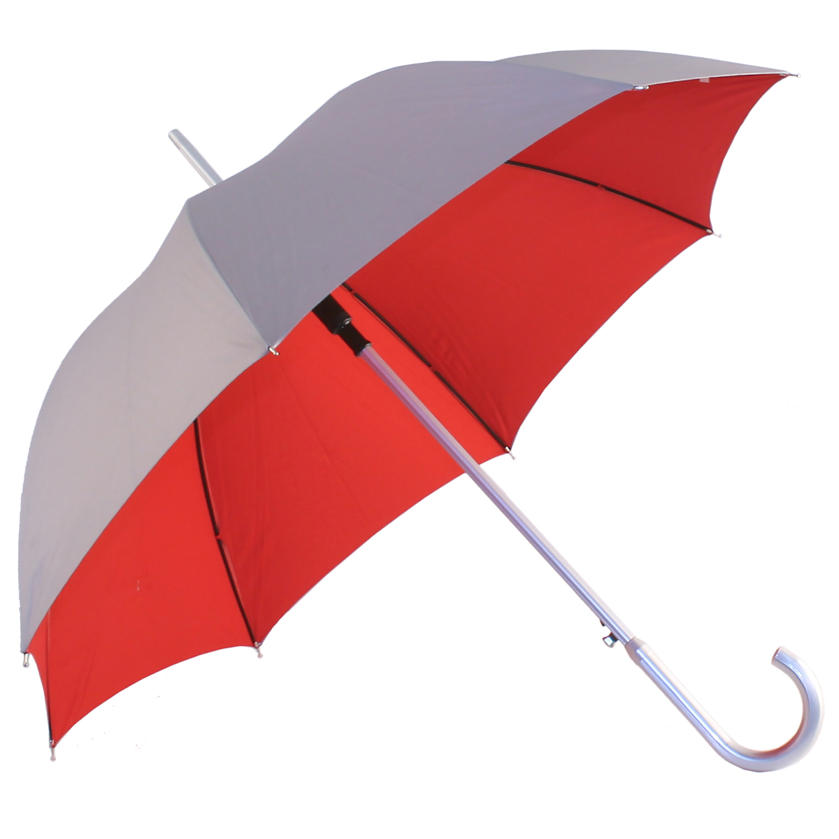 Silver 2 Tone Umbrella - Silver/Red