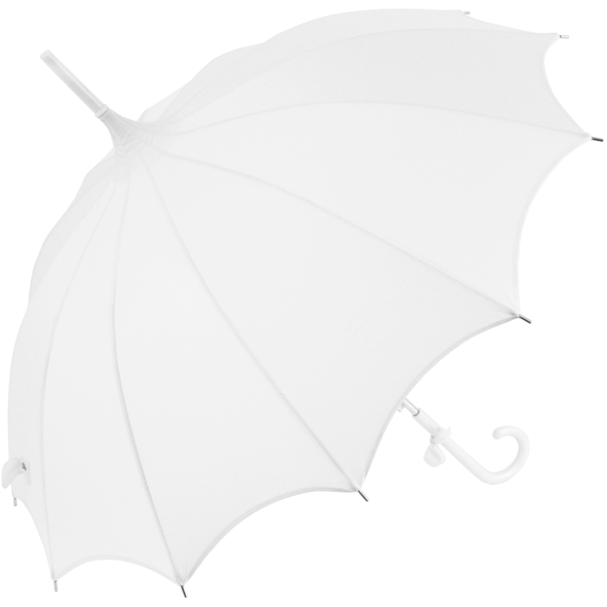 Lily Scalloped White Pagoda Umbrella by Chrysalin