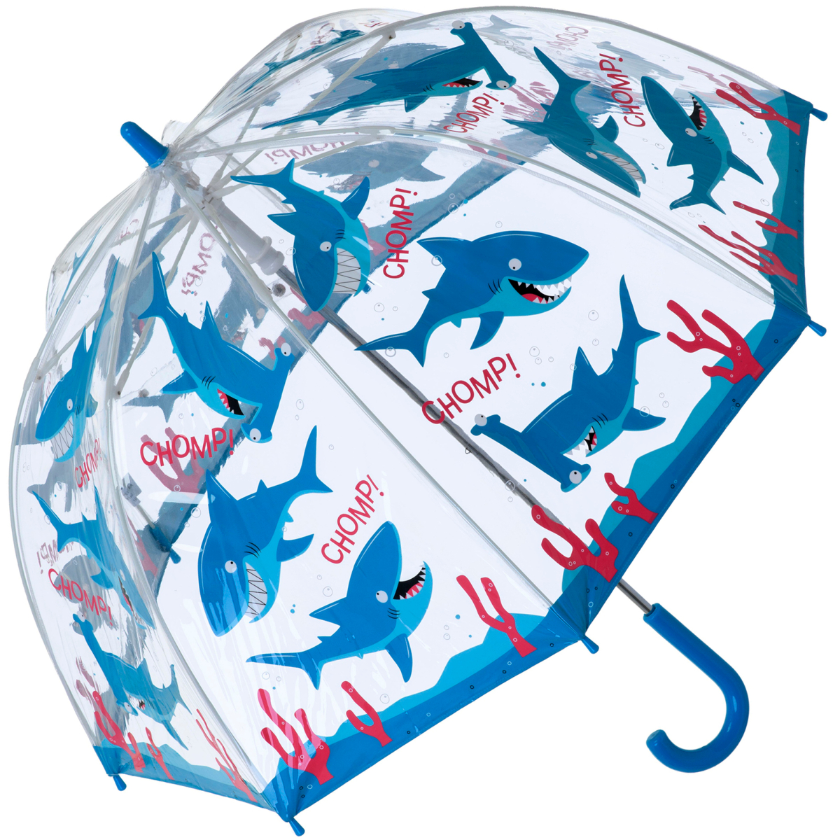 Bugzz PVC Dome Umbrella for Children - Chomping Sharks