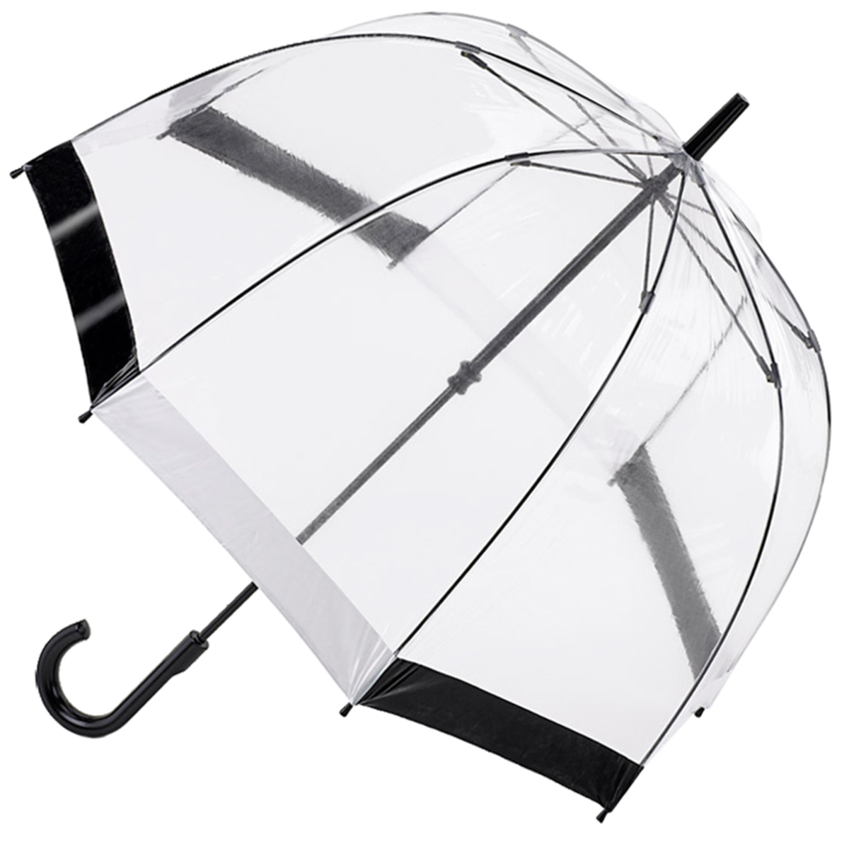 Fulton Birdcage Clear Dome Umbrella - Black/White Trim