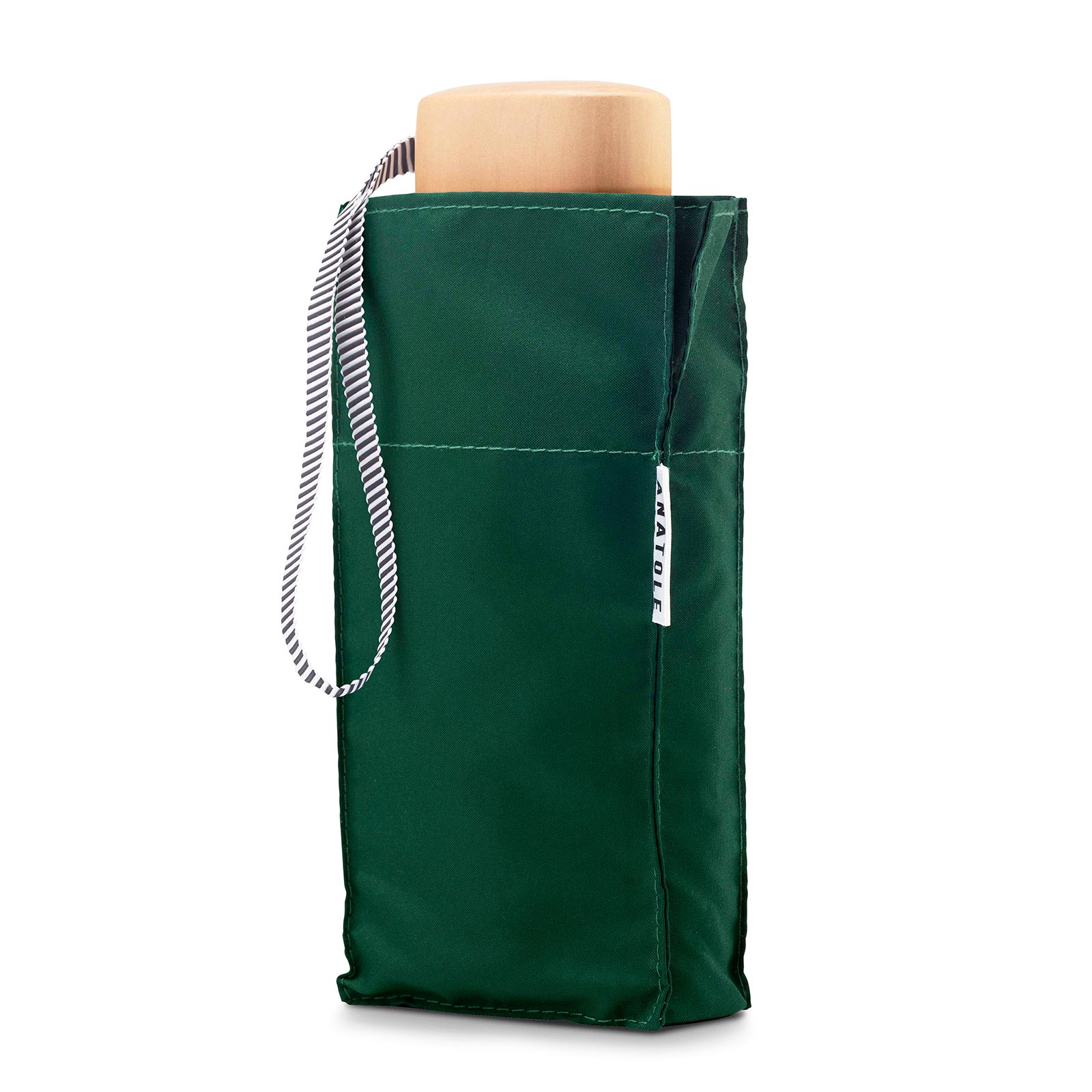 Forest Green Folding Compact Umbrella by Anatole of Paris