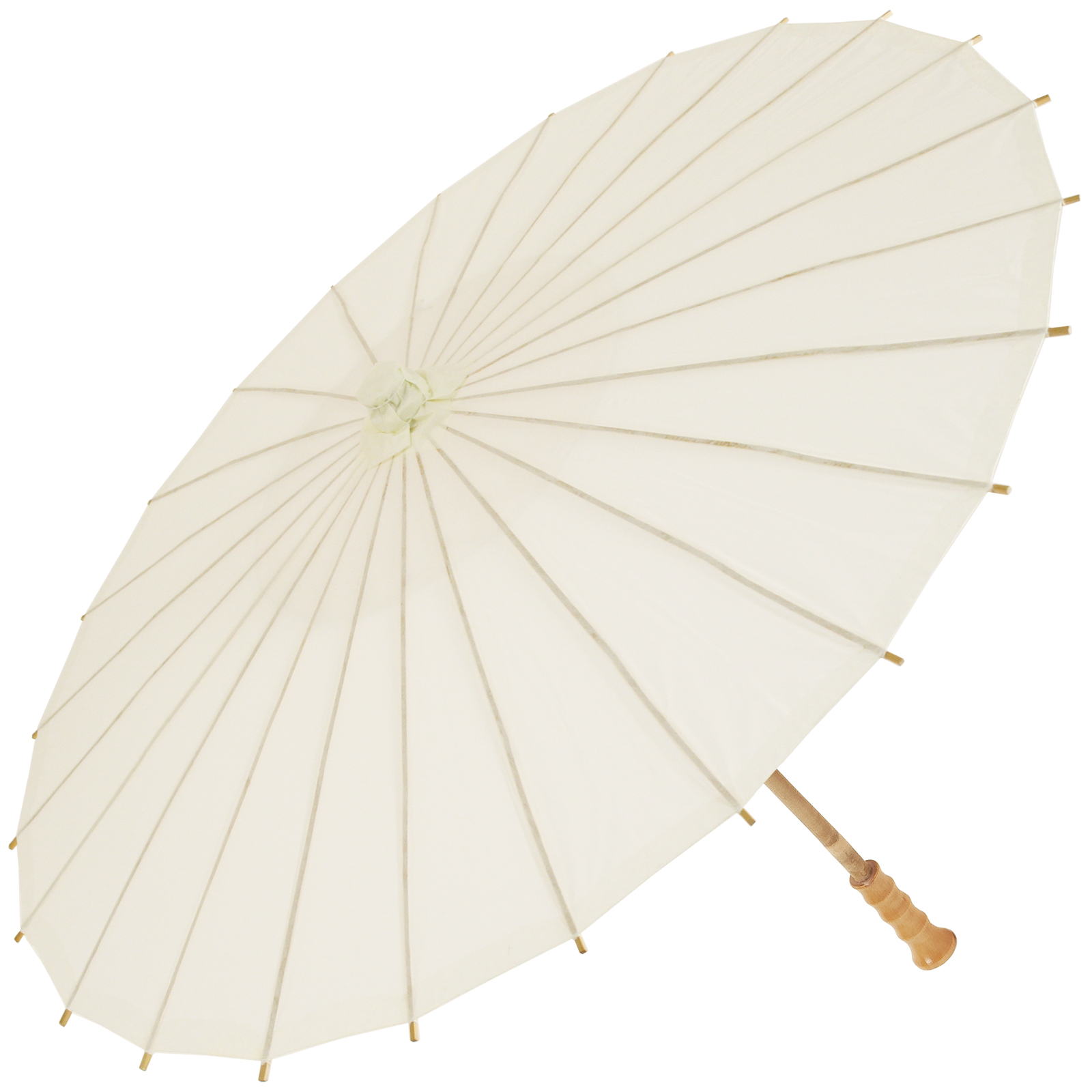 Chinese Paper Bamboo Parasol with Elegant Handle Ivory Brolliesgalore