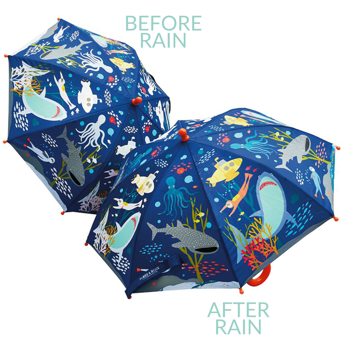Colour Changing Childrens Umbrella - Deep Sea