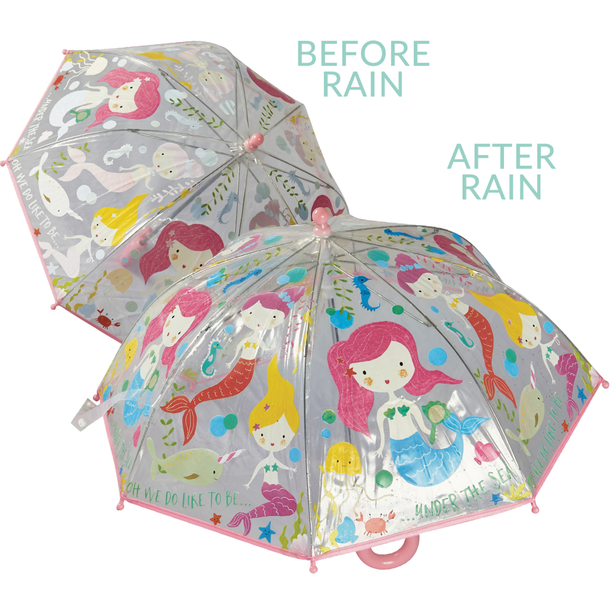 Colour Changing Childrens PVC Umbrella - Mermaid