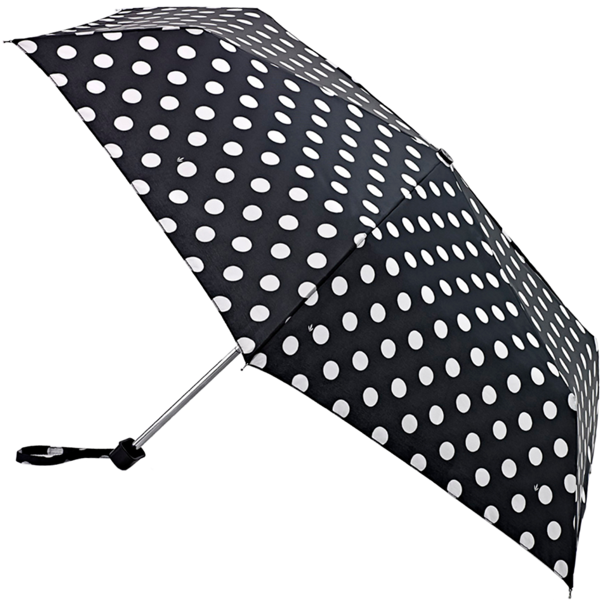 Fulton Miniflat Lightweight Folding Umbrella - White Spot