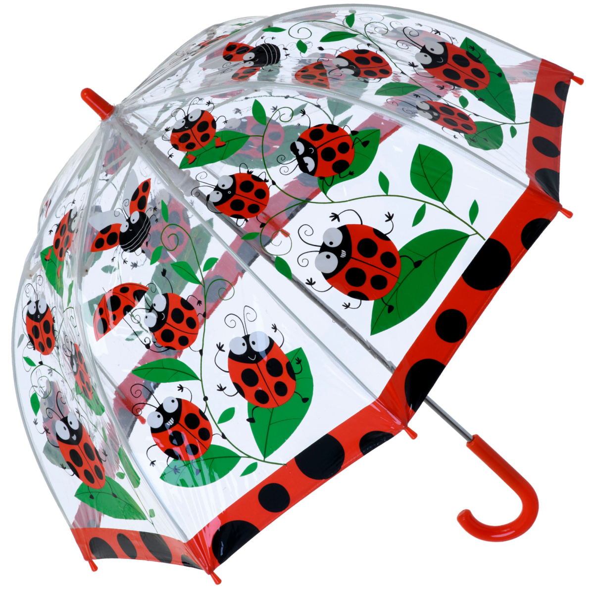 Bugzz PVC Dome Umbrella for Children (New Design) - Spotty Ladybirds