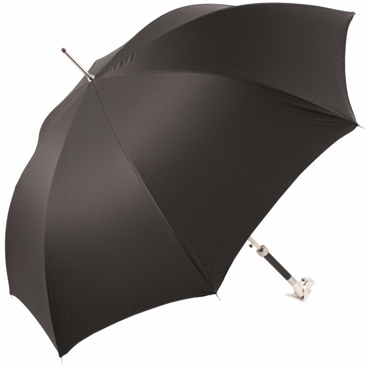 Luxury Gents Umbrella with Chrome Hound Handle by Pasotti