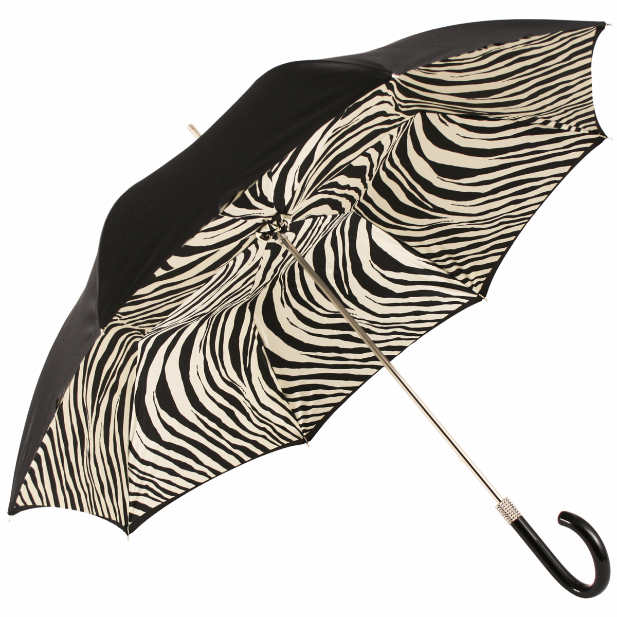 Glamour Zebra Black & White Luxury Double Canopy Umbrella by Pasotti