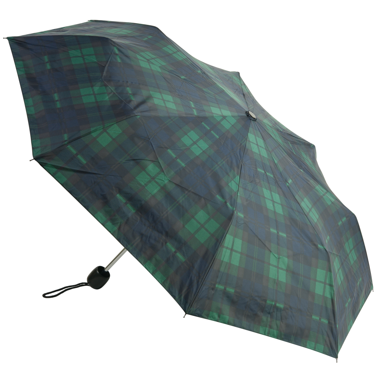 Tartan Mini Umbrella - Green/Navy (Black Watch)