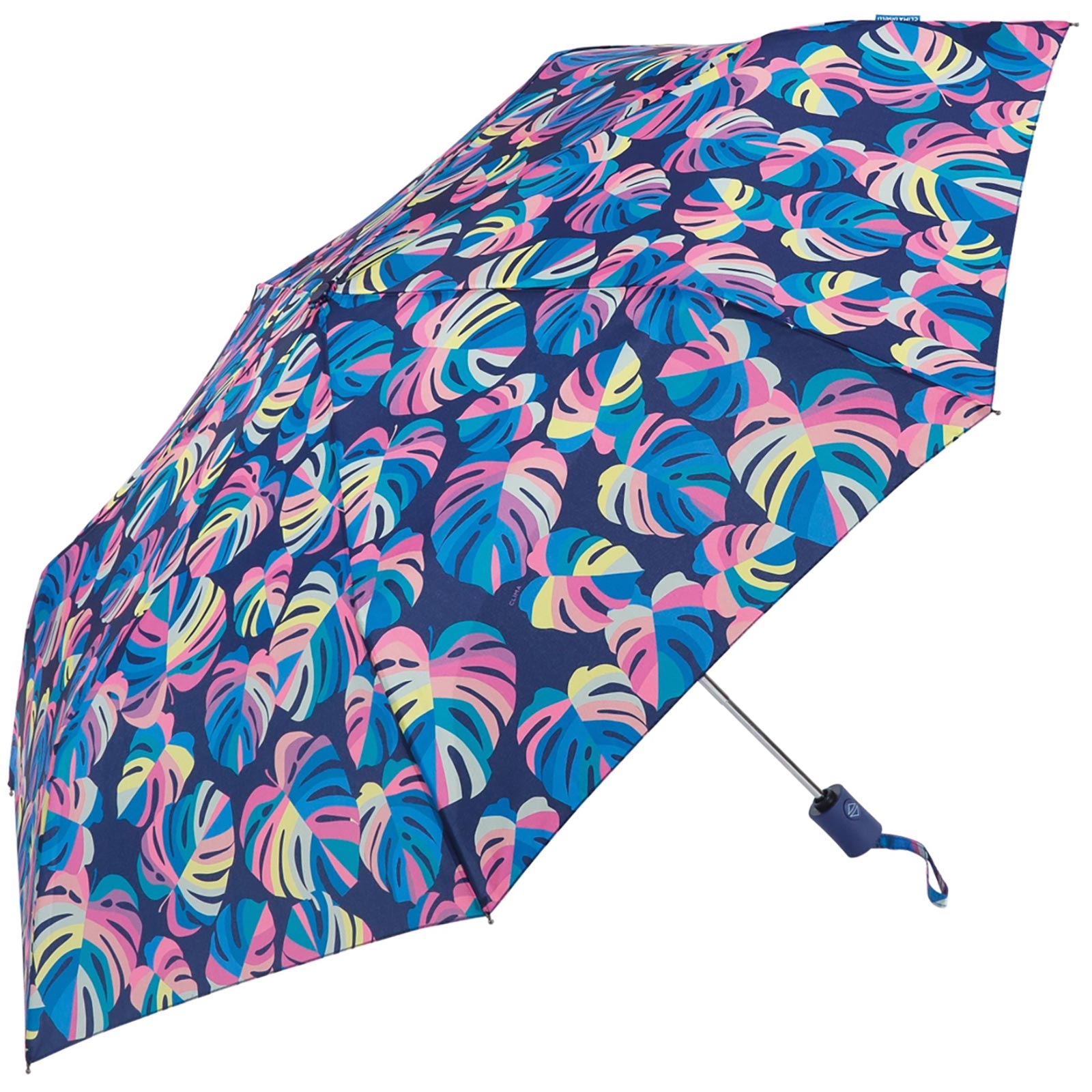 Tropical Auto O&C Folding Umbrella UVP 50+ - Blue Multi