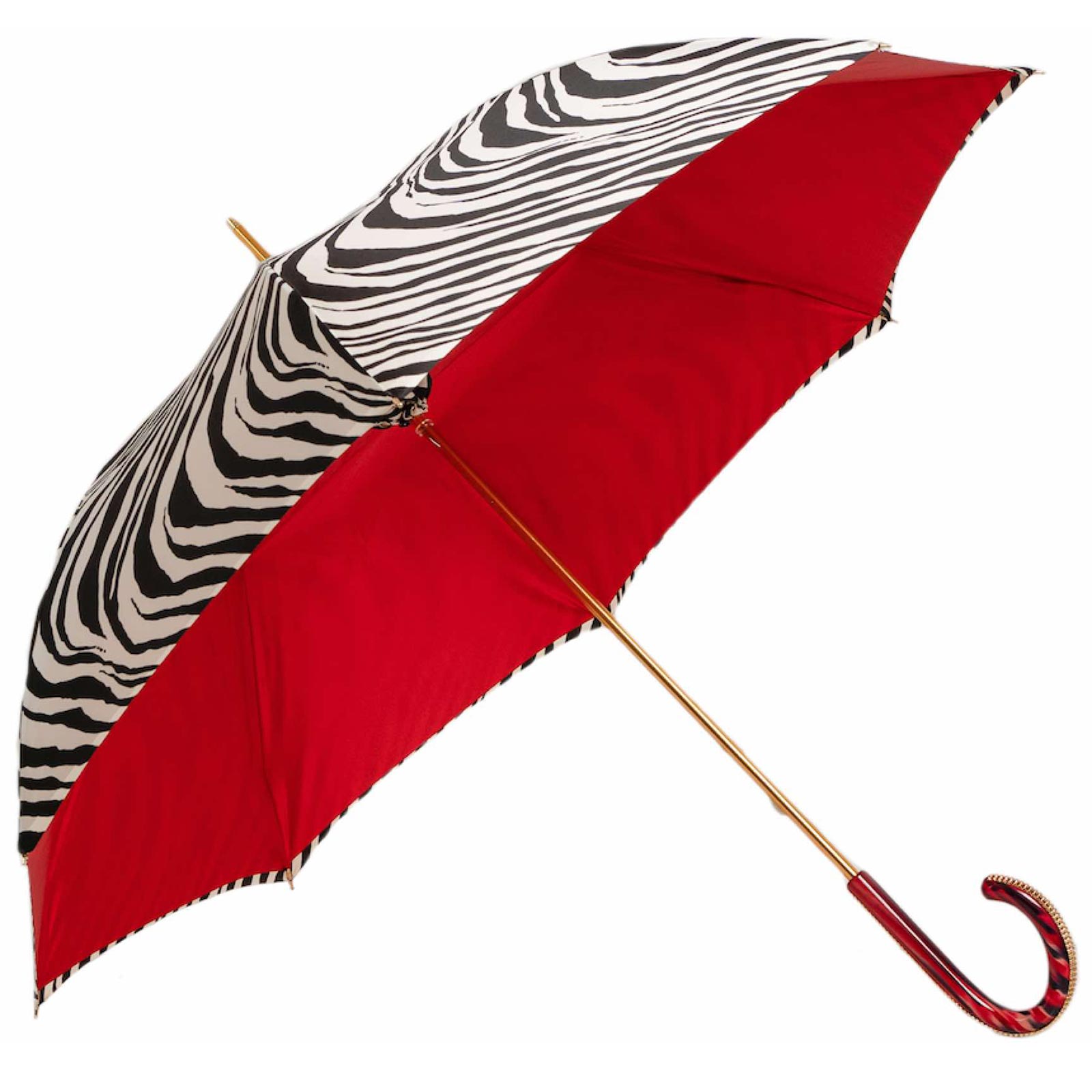 Glamour Red Zebra Luxury Double Canopy Umbrella by Pasotti