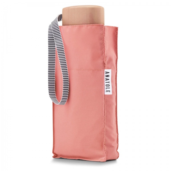 Coral Pink Folding Compact Umbrella by Anatole of Paris – MADELEINE