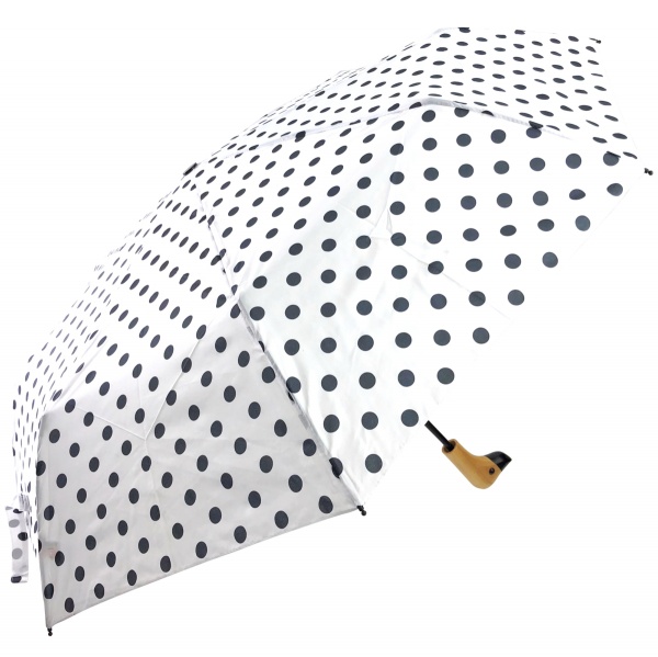 Susino Duck Black & White Folding Umbrella - Polka Dot