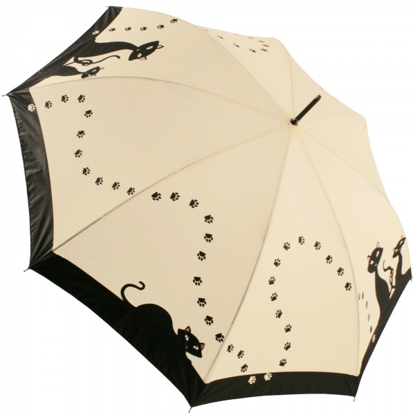 Black PVC with Leopard Print Ribbon Ladies & Girls Umbrella Cover & Brolly Set 