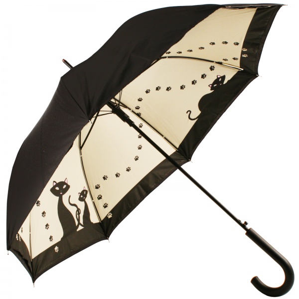 Black Cats Double Canopy Art Print Walking Length Umbrella