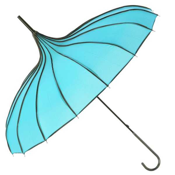 Boutique Ribbed Pagoda Umbrella by Soake - Teal