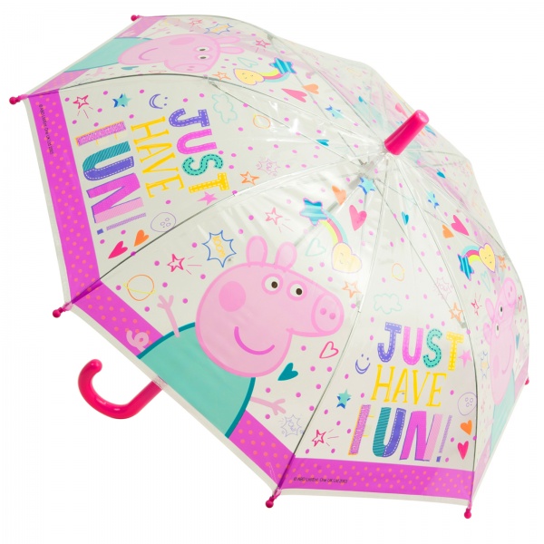 'Just Have Fun!' Peppa Pig Children's See-Through Umbrella
